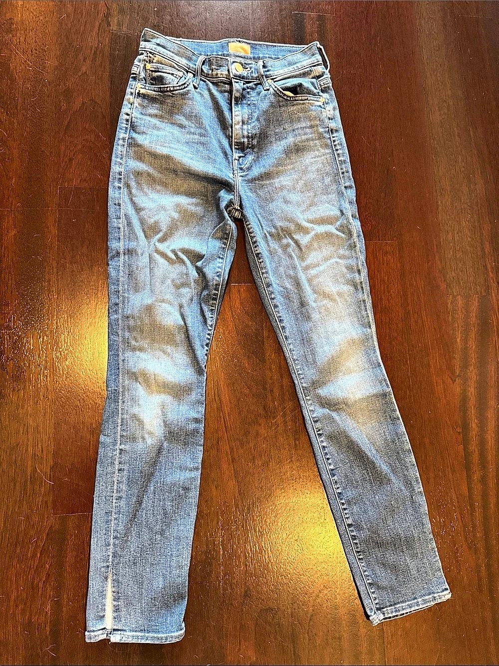 Mother The Swooner Ankle Slice Jeans Waist 25 Blue